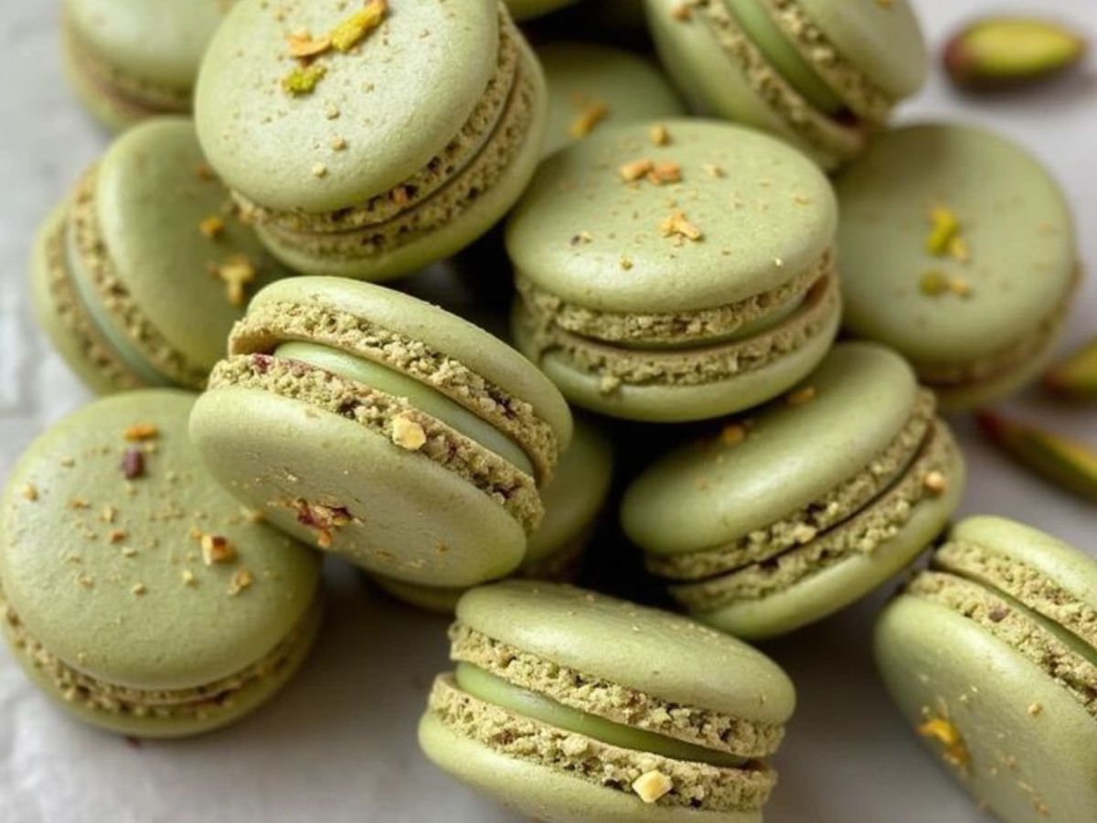Kesar Peda Macarons