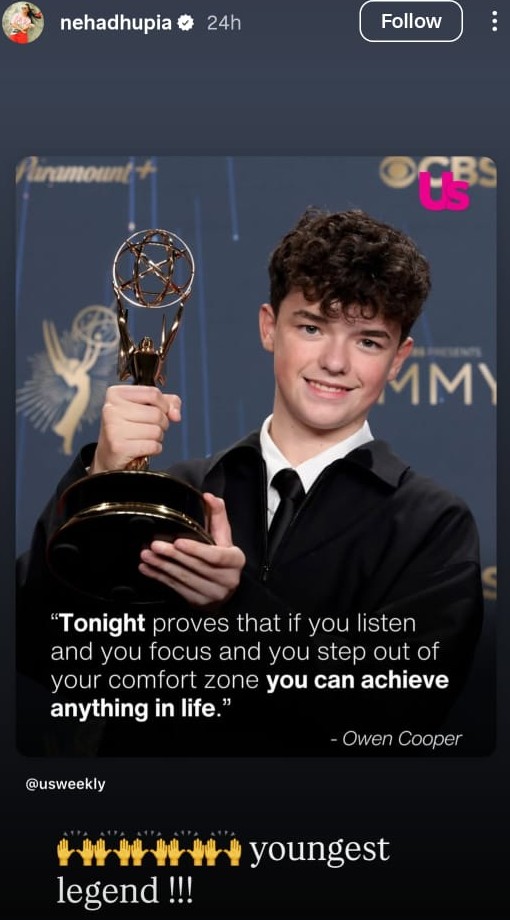 aditi-rao-hydari-to-neha-dhupia-b-town-celebs-praise-owen-coopers-historic-win-at-emmy-awards-202520250916112117 Aditi Rao Hydari to Neha Dhupia, B-Town celebs praise Owen Cooper's historic win at Emmy Awards 2025