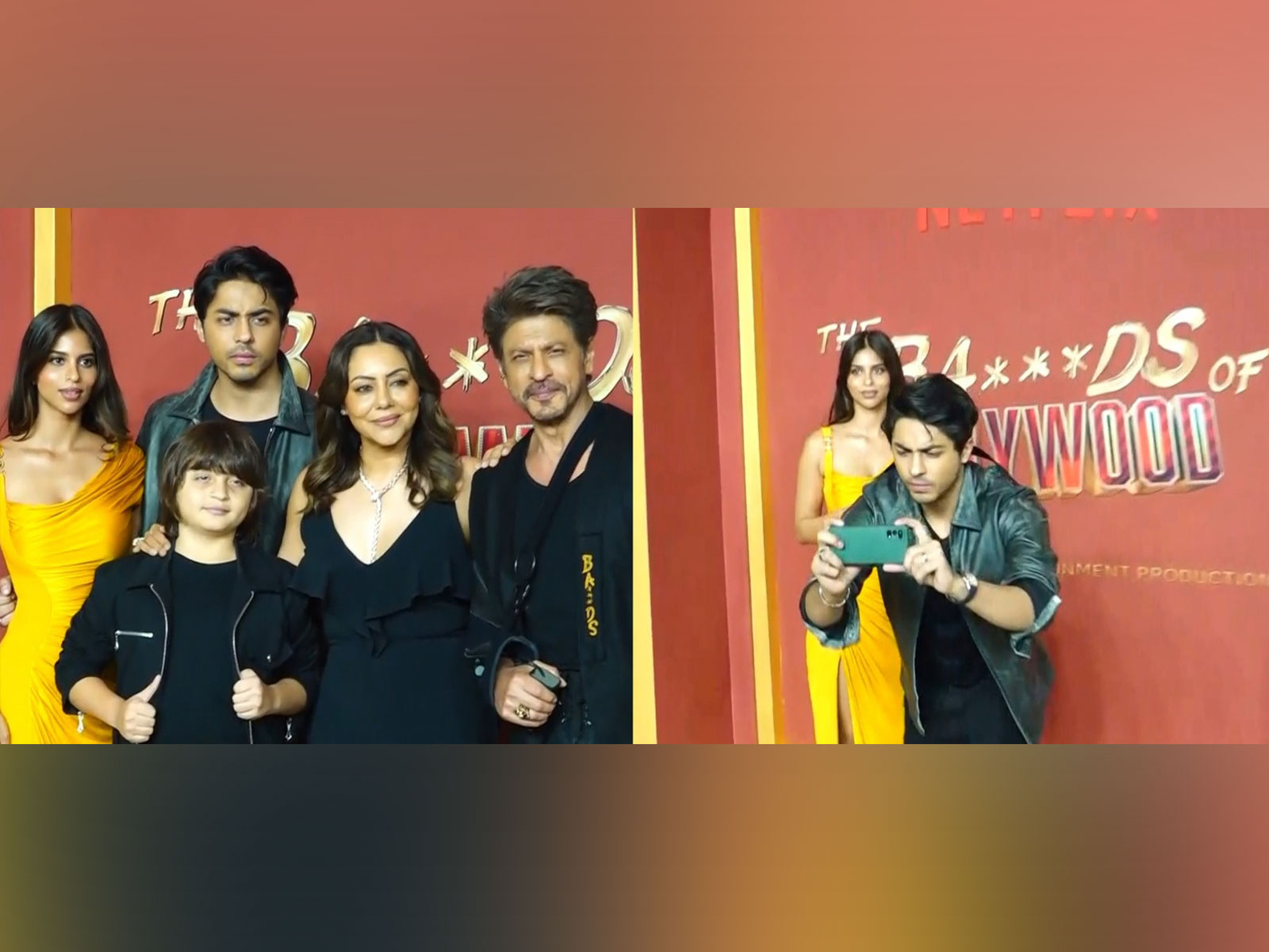 Aryan captures dad Shah Rukh Khan with paps at 'The Ba***ds of Bollywood' premiere in Mumbai