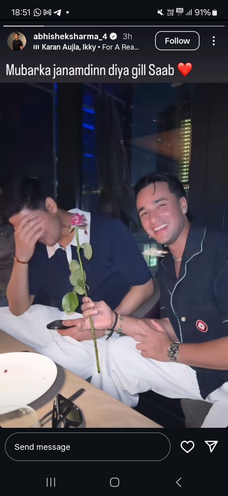 Abhishek Sharma and Shubman Gill (image Credit - Instagram/AbhishekSharma)