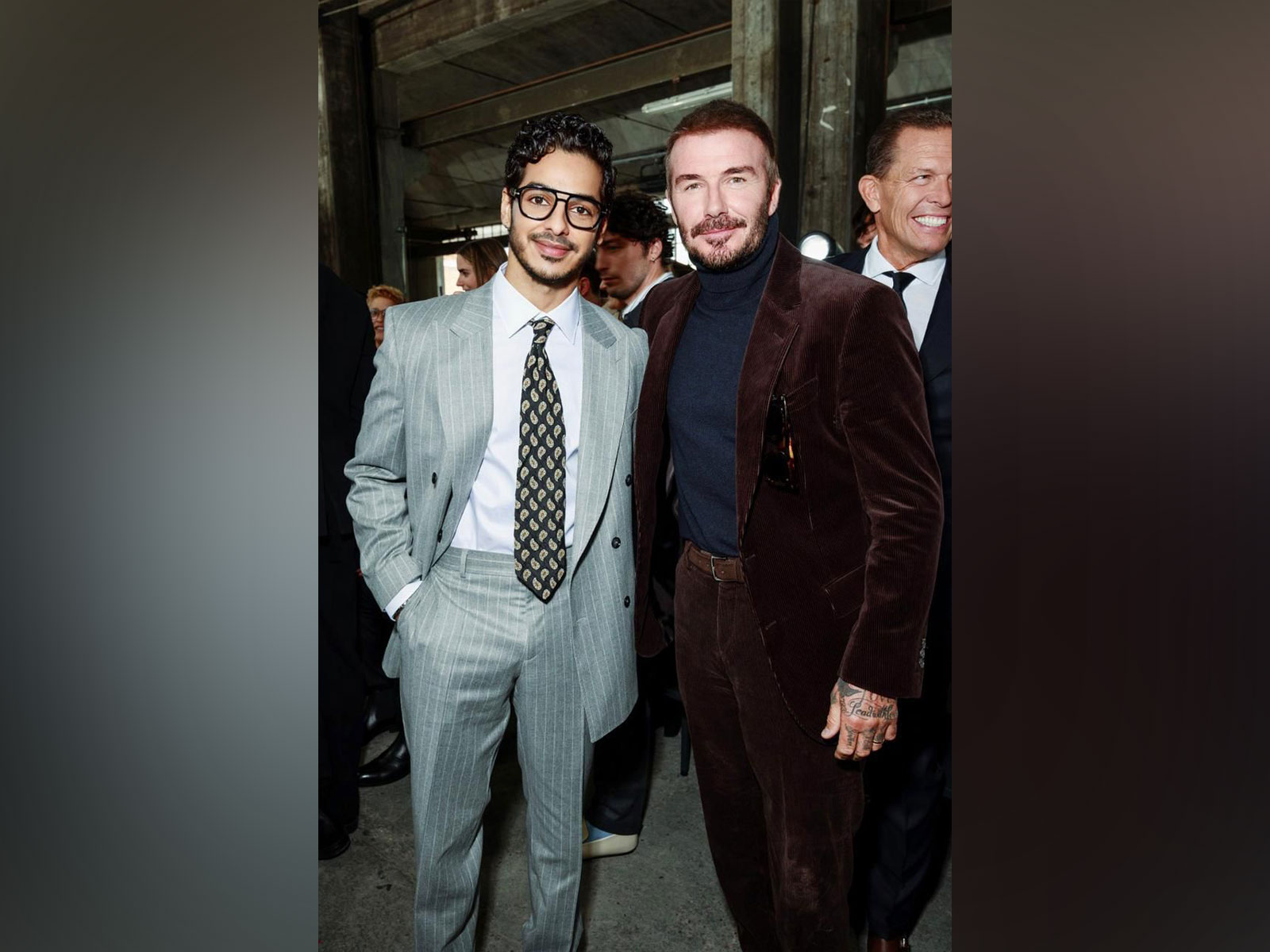 Ishaan Khatter meets with David Beckham at Milan Fashion Week