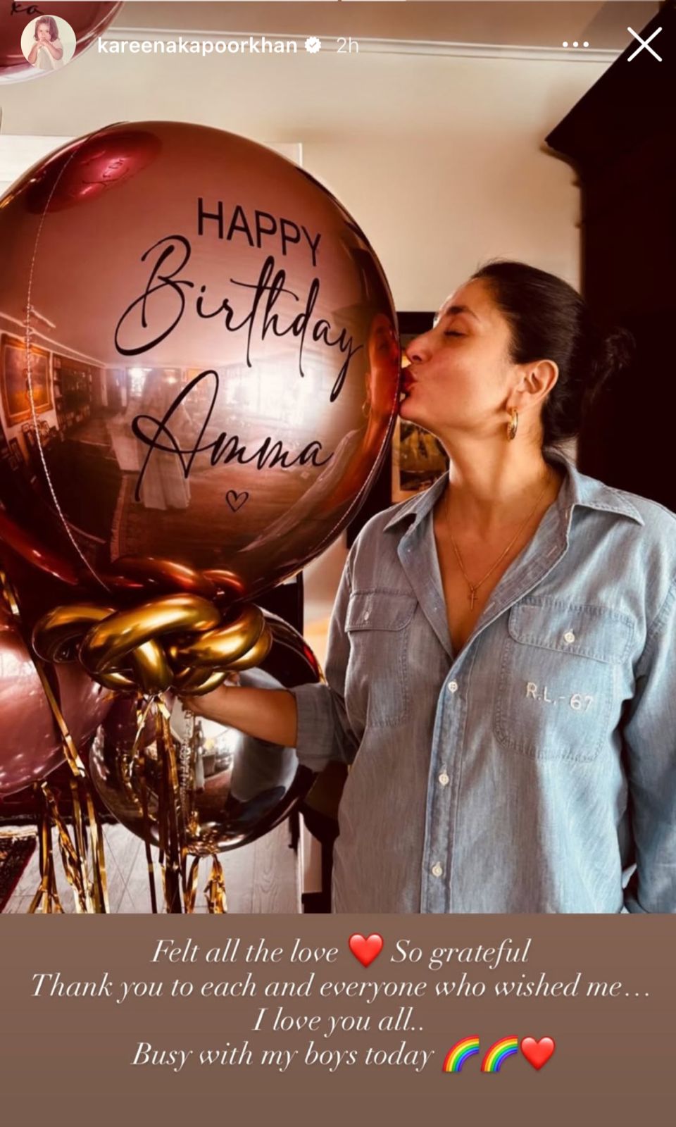 Kareena Kapoor Khan shares picture from her 45th birthday spent with her boys