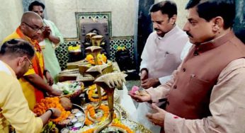 MP CM Yadav Mohan Yadav performs Pooja and Rudrabhishek at Devtalab Shiva Temple