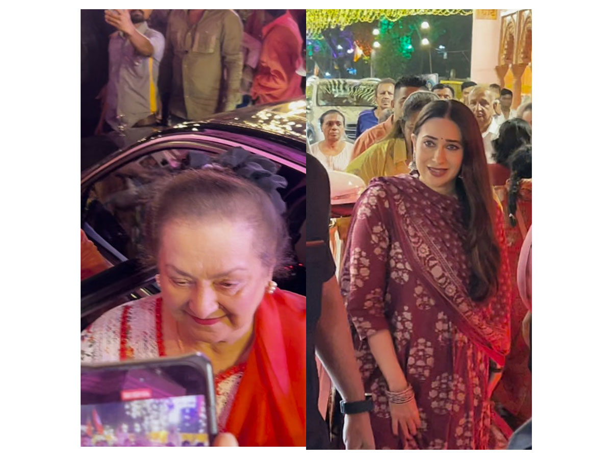 Saira Banu, Karisma Kapoor visit Ashish Shelar's home for Ganpati Darshan