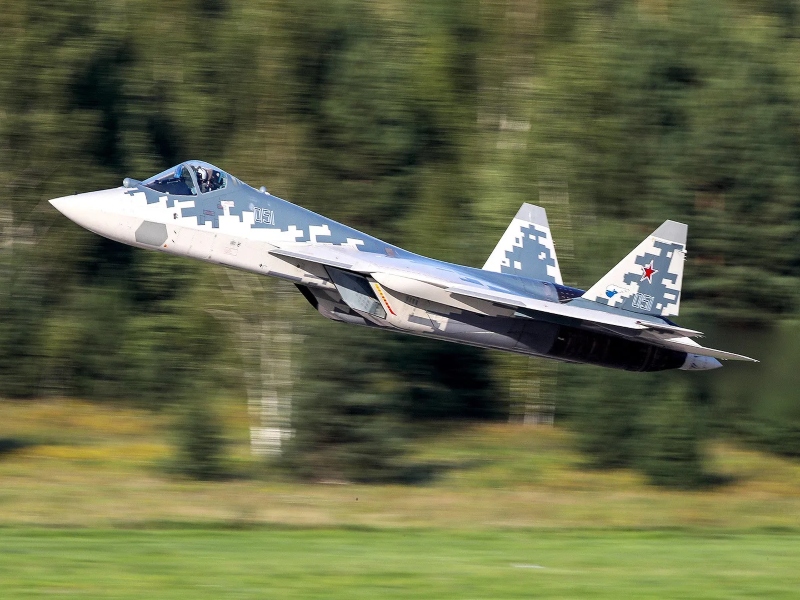 Russian Sukhoi Su-57 Felon stealth fighter jet
