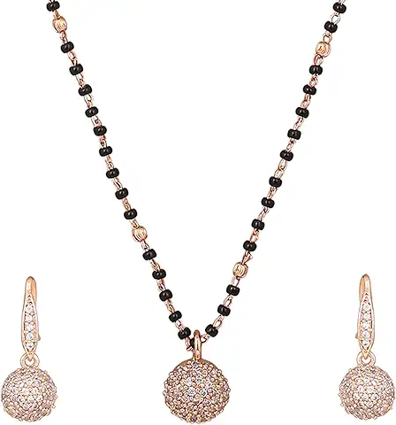 Round stone set of mangalsutra