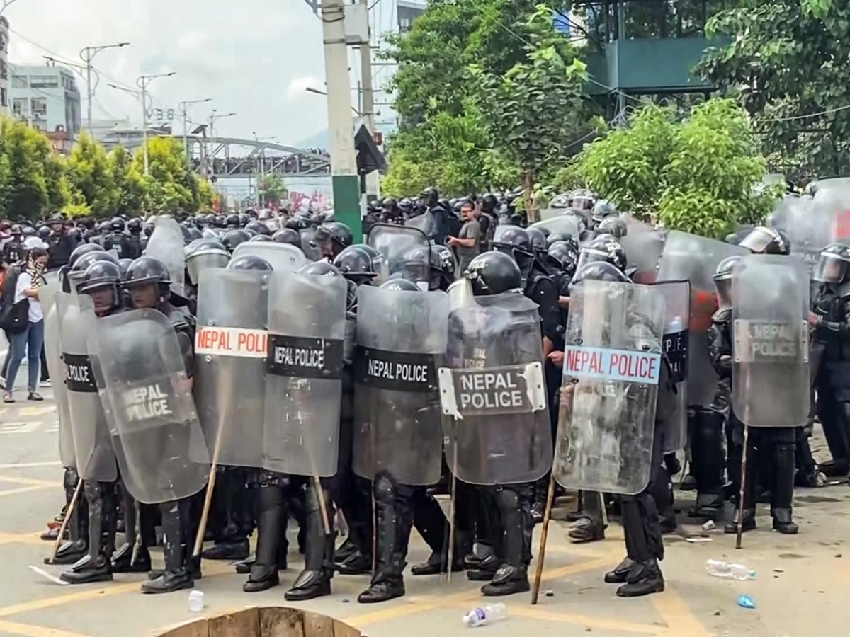 Police fired water canons rubber bullets and tear gas on GenZ protestors