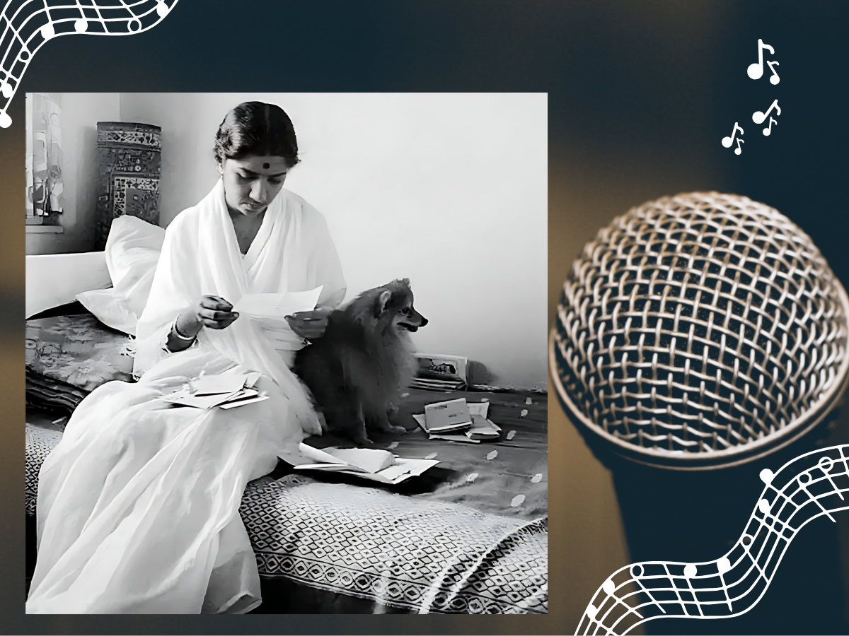 Lata Mangeshkar at her residence, Mumbai