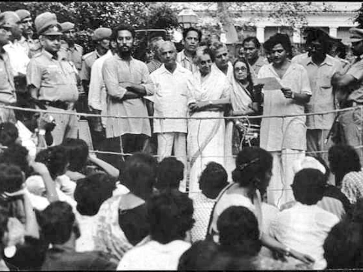 Young Sitaram Yechury with Indira Gandhi