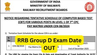 RRB Group D Exam Date 2025 OUT: Check Official CBT Exam Schedule, City Slip and Admit Card Here