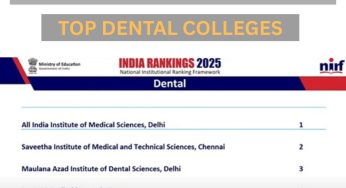 NIRF Ranking 2025 OUT at nirfindia.org: Check Full List of Top Dental Colleges in India