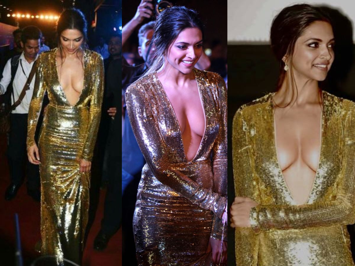 Deepika Padukone Golden Dress