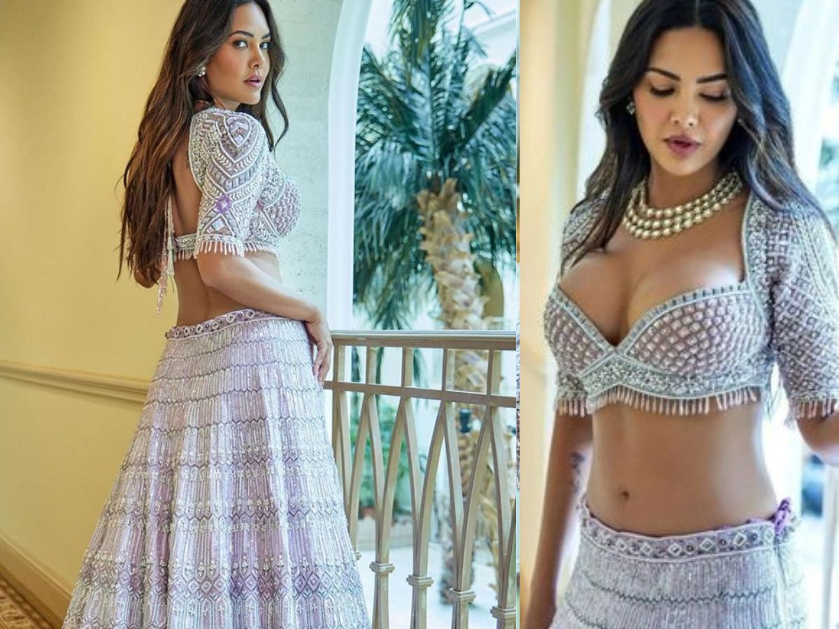 Esha Gupta in White Backless Blouse