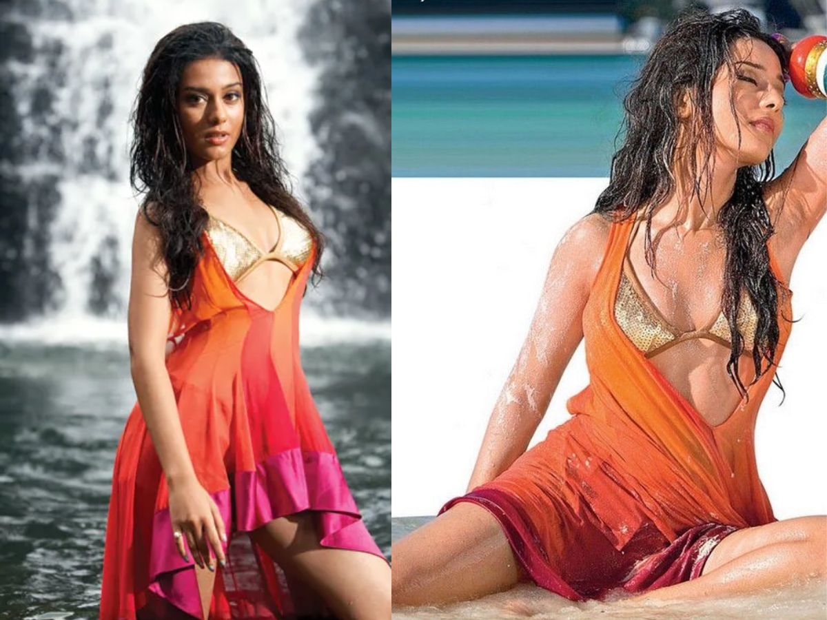 Amrita Rao in Orange Pink Outfit