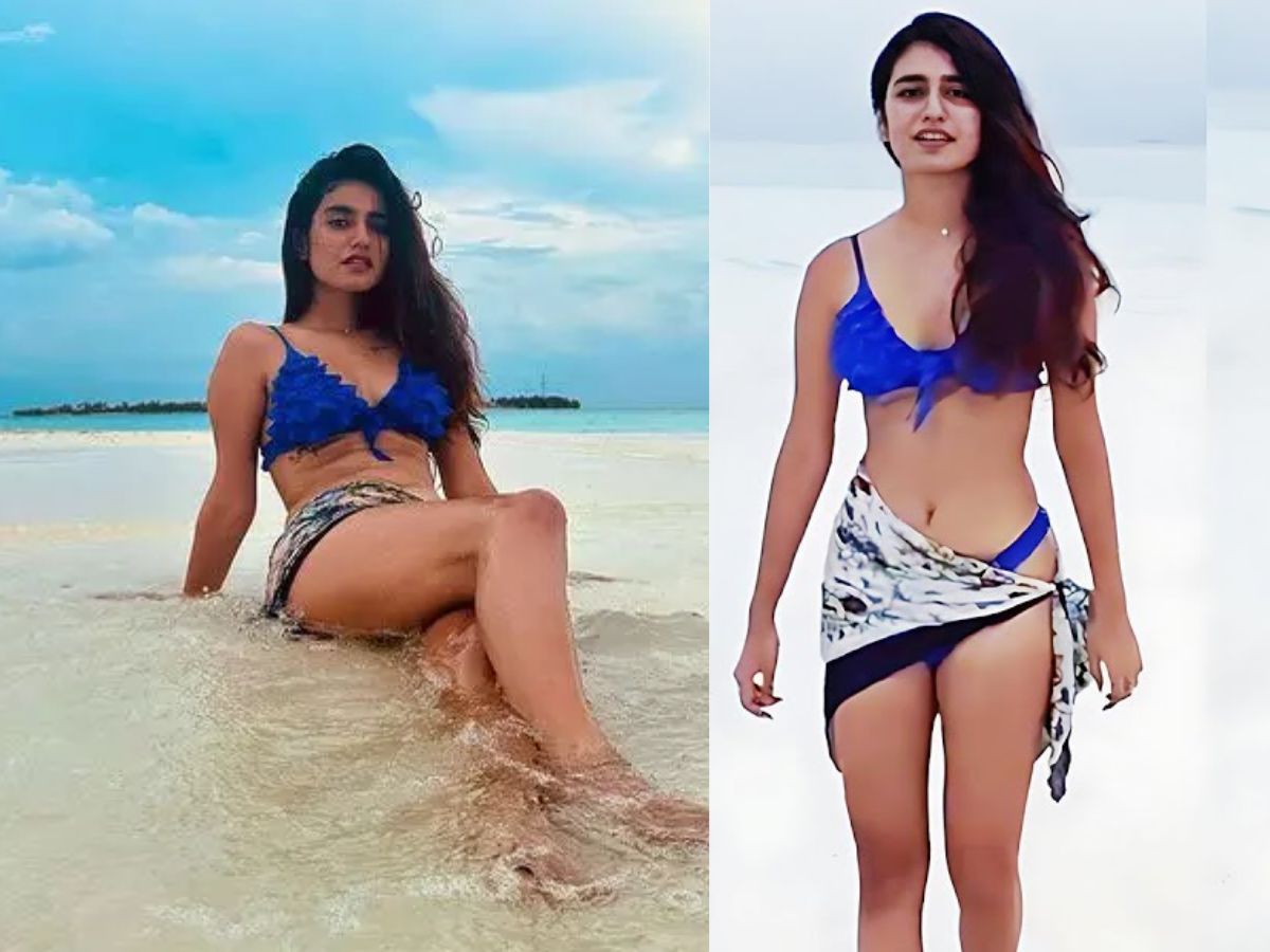 Priya Prakash Varrier in Royal Blue Bikini