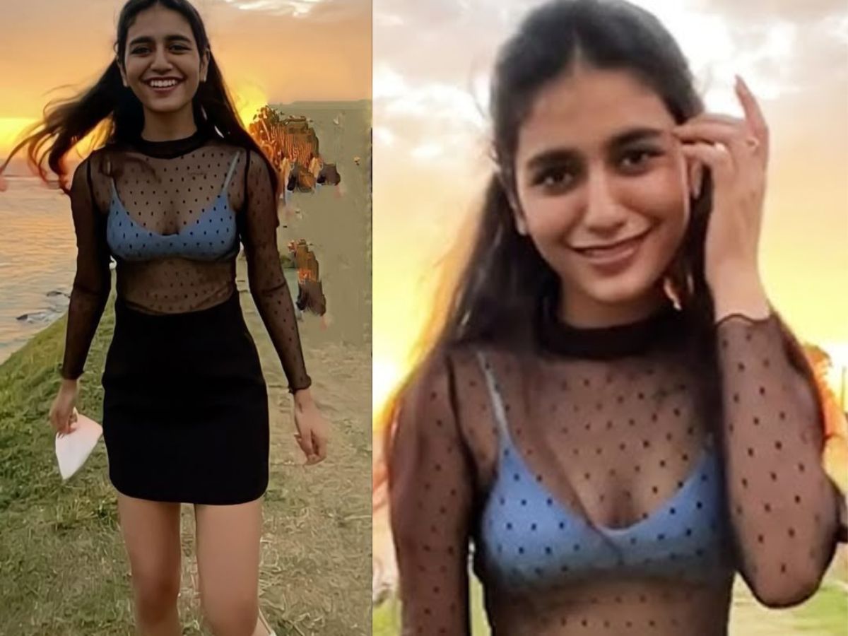 Priya Prakash Varrier in Sheer Black Top