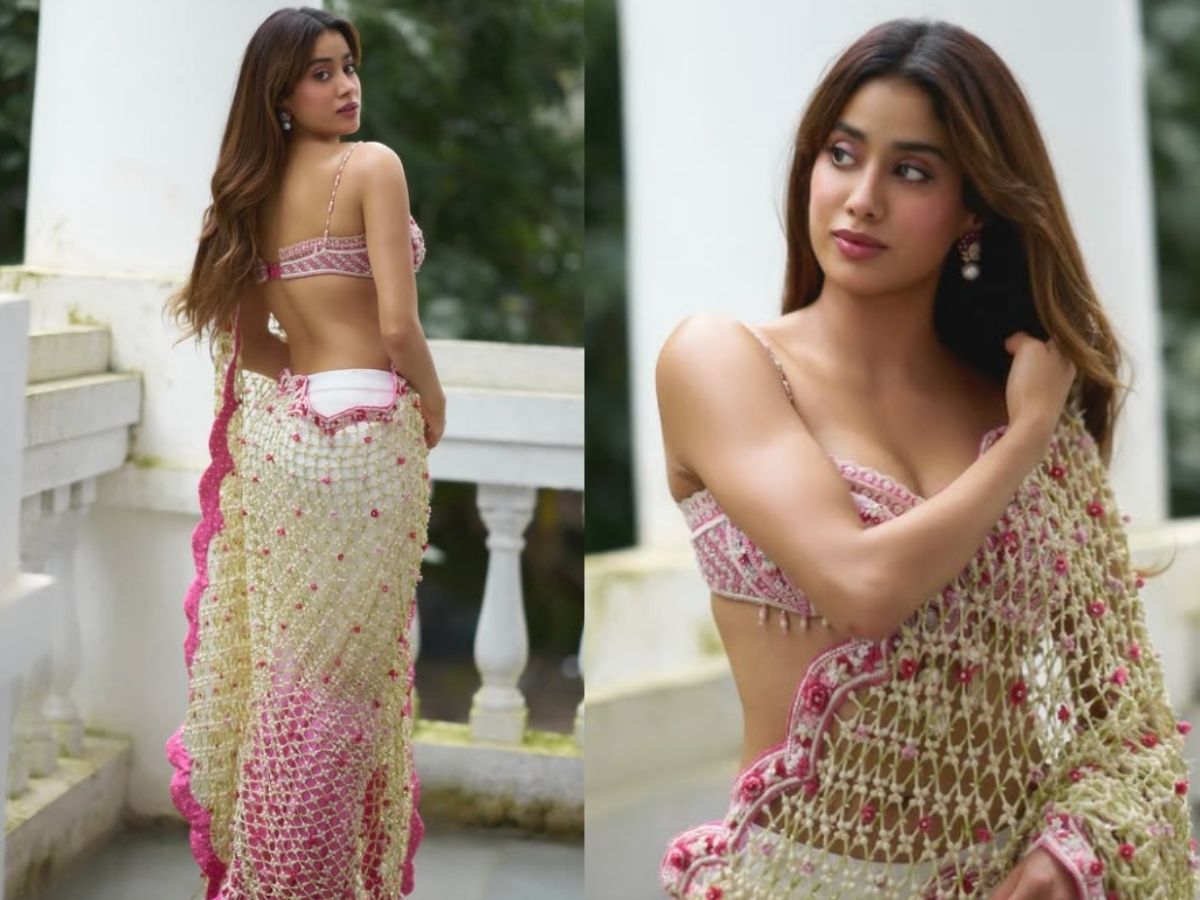 Janhvi Kapoor in Saree Made of Flowers