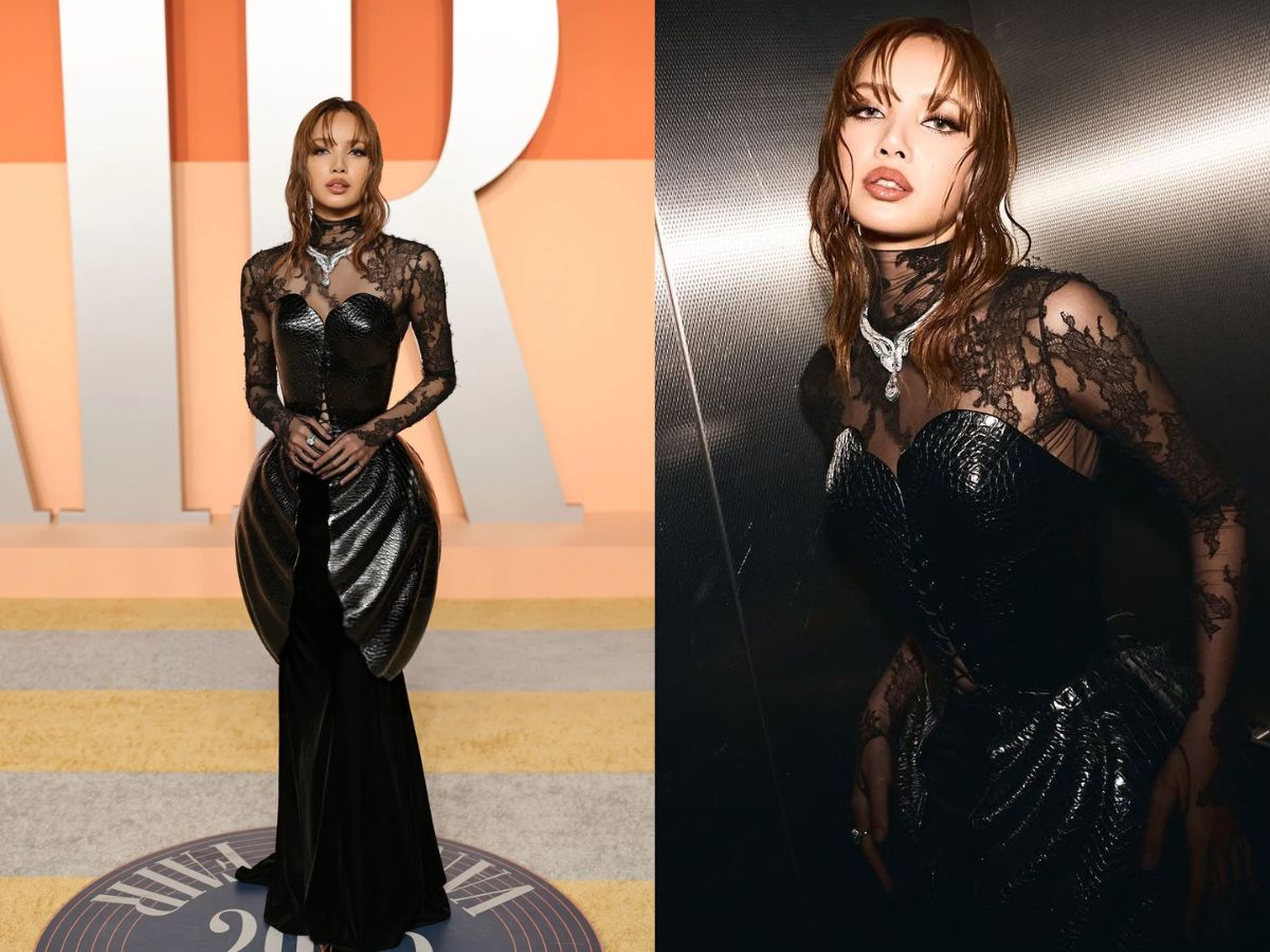 Blackpink Lisa in Crocodile Leather Corset