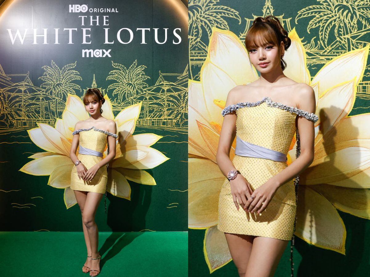 Blackpink Lisa in Pale Yellow Mini Dress