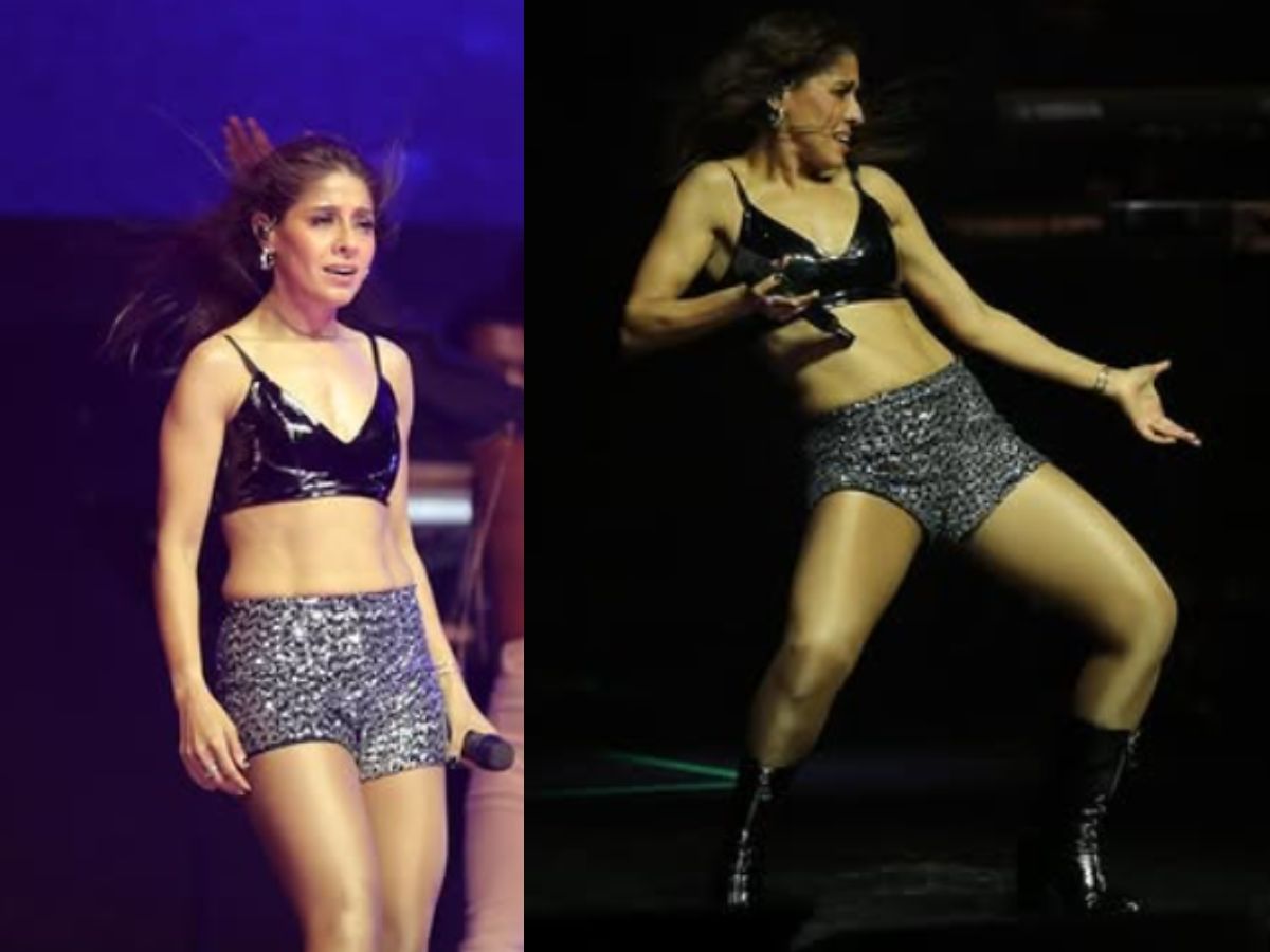 Sunidhi Chauhan in Leather Top