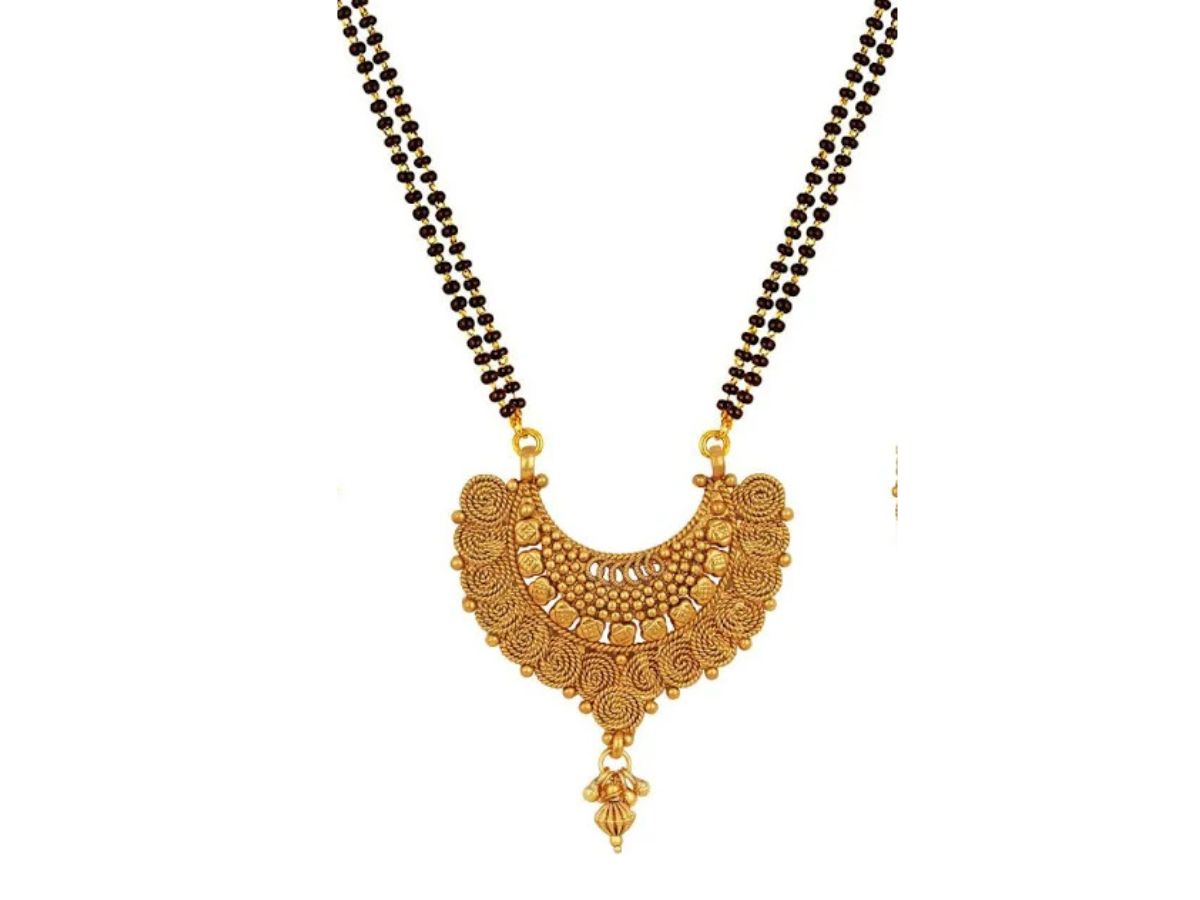 Classic Double Bead Necklace with Ornate Pendant