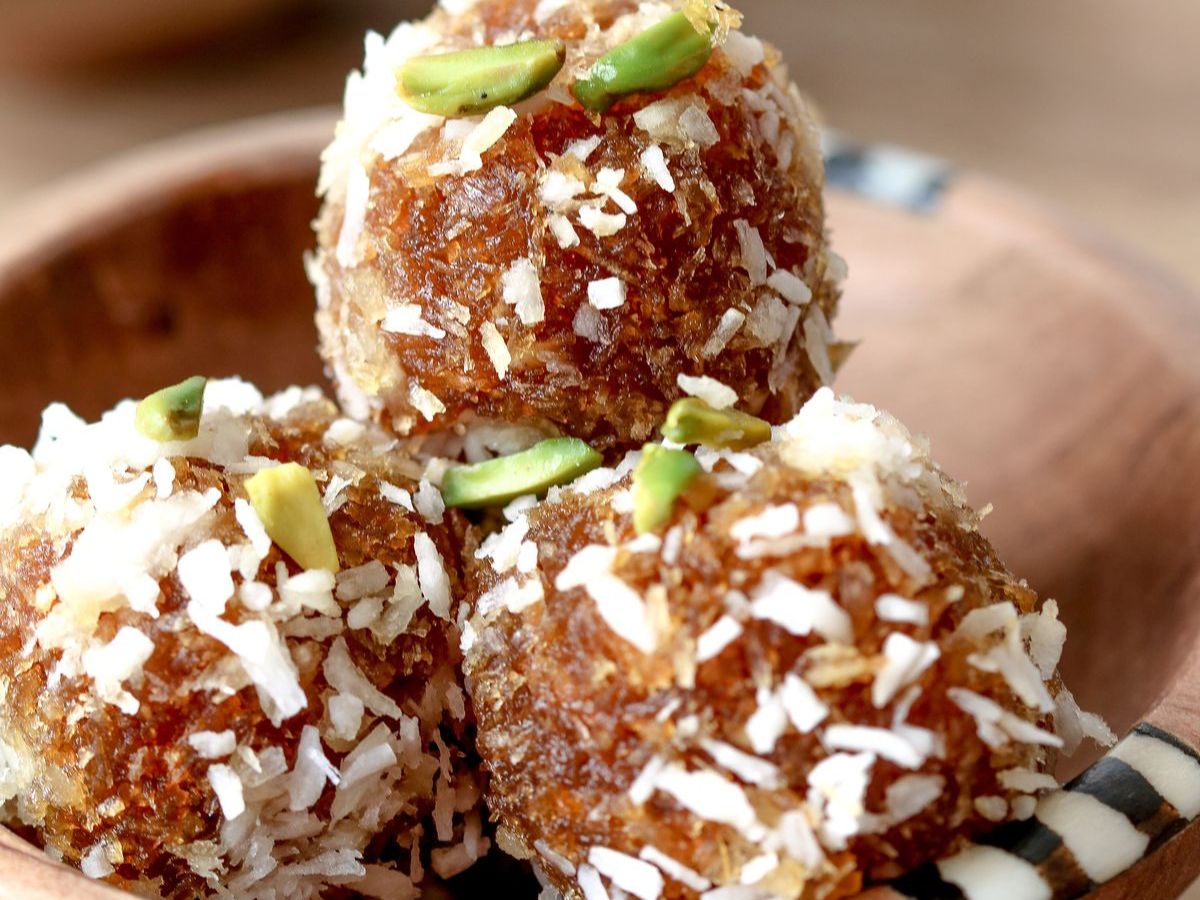 Coconut and jaggery laddoos