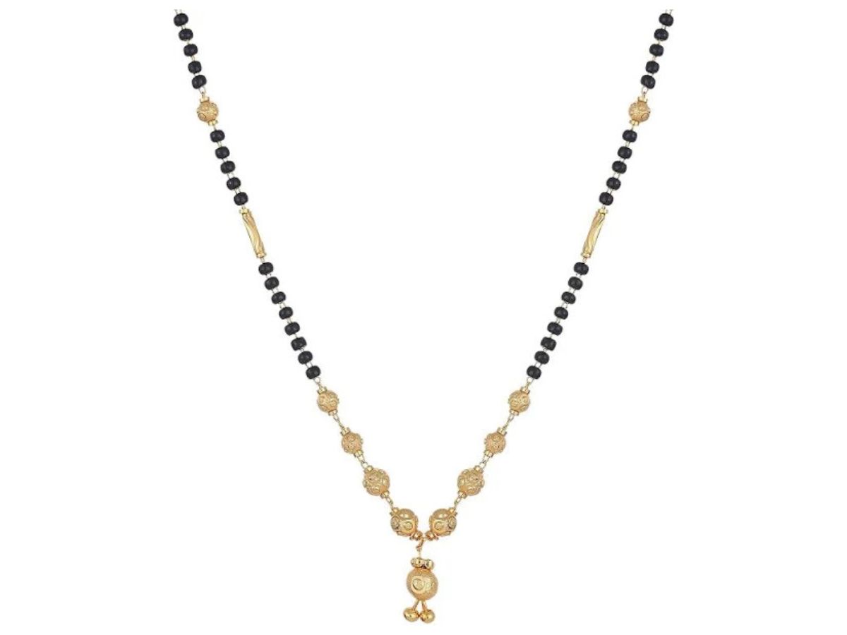 Single Strand Bead Mangalsutra with Circular Pendant