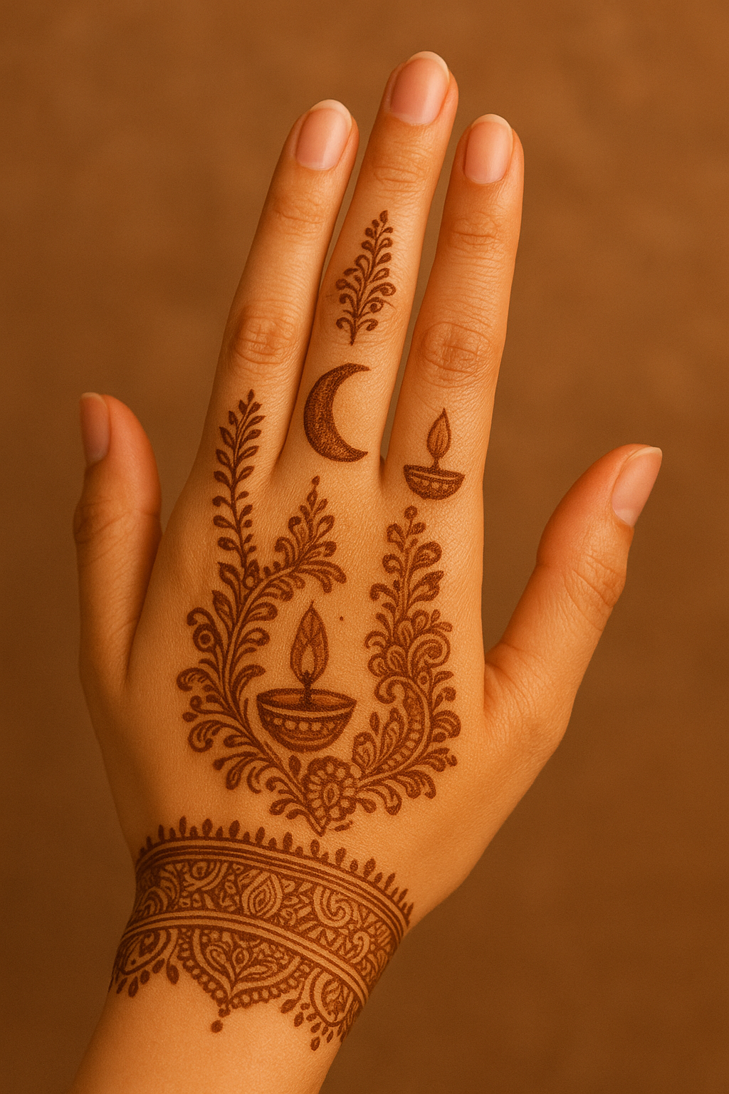 Back Hand Mehndi Design for Karwa Chauth