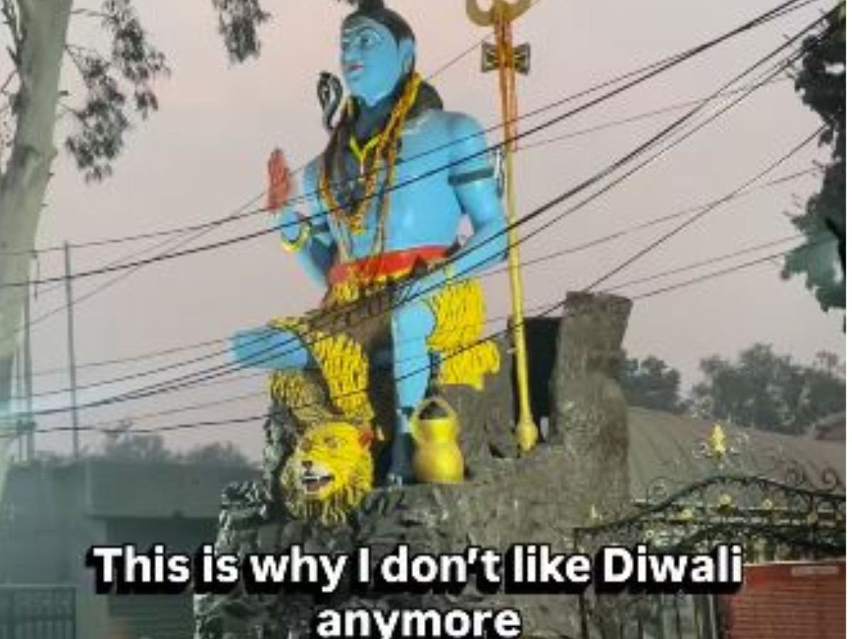‘I Started Disliking Diwali…’: Instagram User Shares Video Showing Heap Of Garbage Left In Front Of Lord Shiva Statue In Delhi, Watch