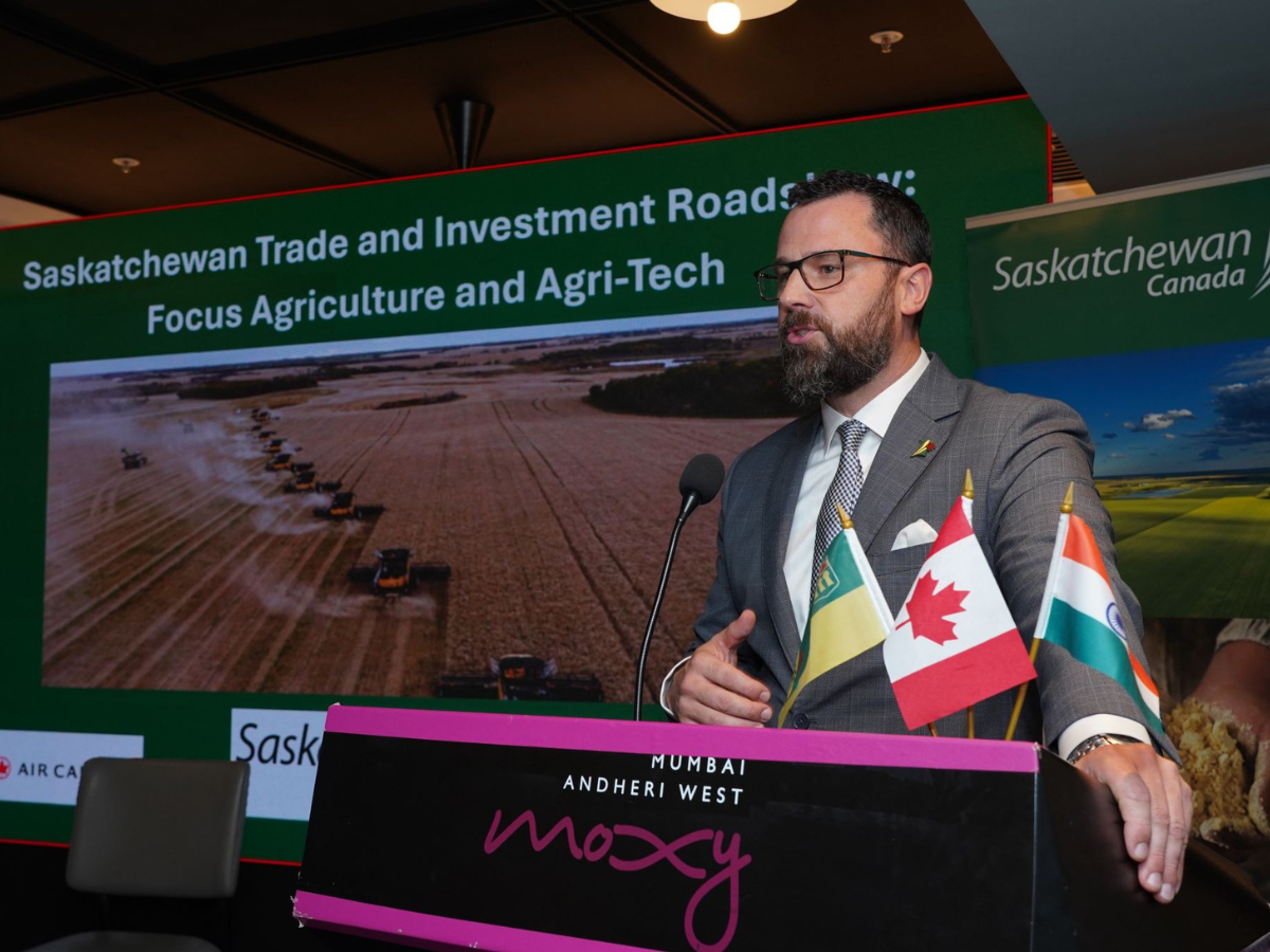 Scott Matthies Managing Director of the Saskatchewan India Office, at the Saskatchewan Trade and Investment Roadshow Focus Agriculture and Agri-Tech in Mumbai.