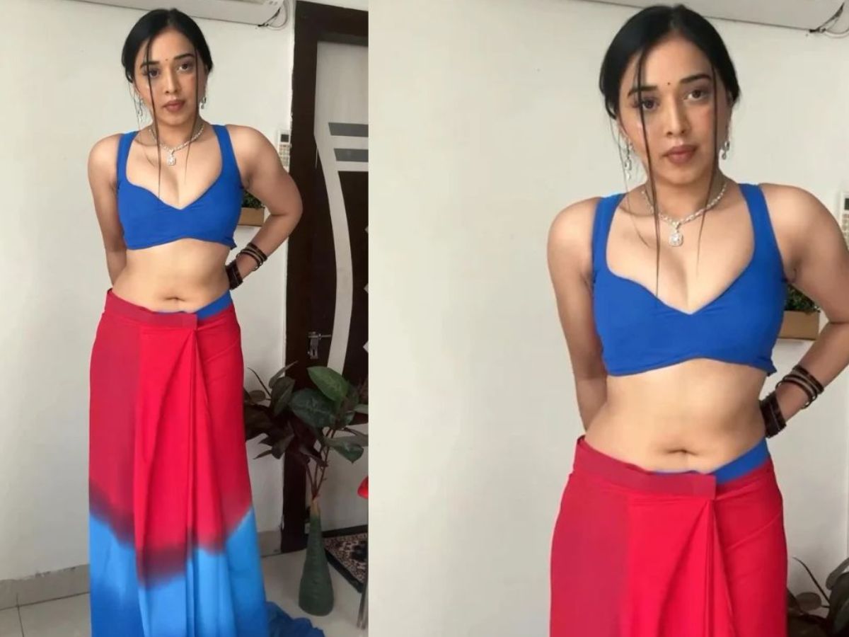 Tanya Mittal in Red & Blue Saree