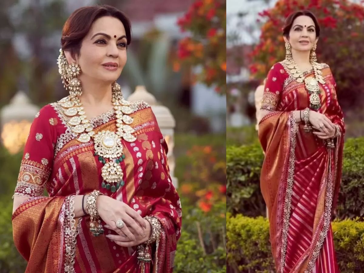 Nita Ambani in Gold & Kundan Set