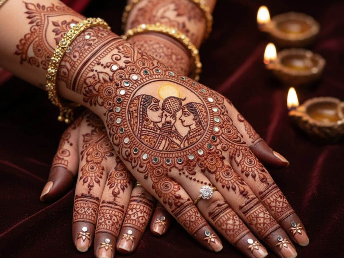 Back Hand Karwa Chauth Mehndi Design