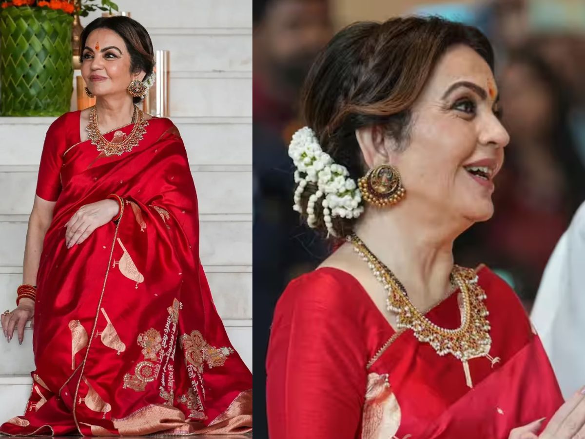 Nita Ambani in Gold Temple Jewellery
