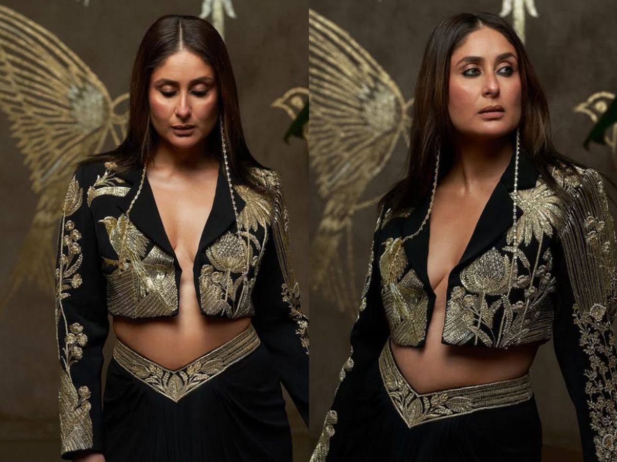 Kareena Kapoor in Black & Gold Saree