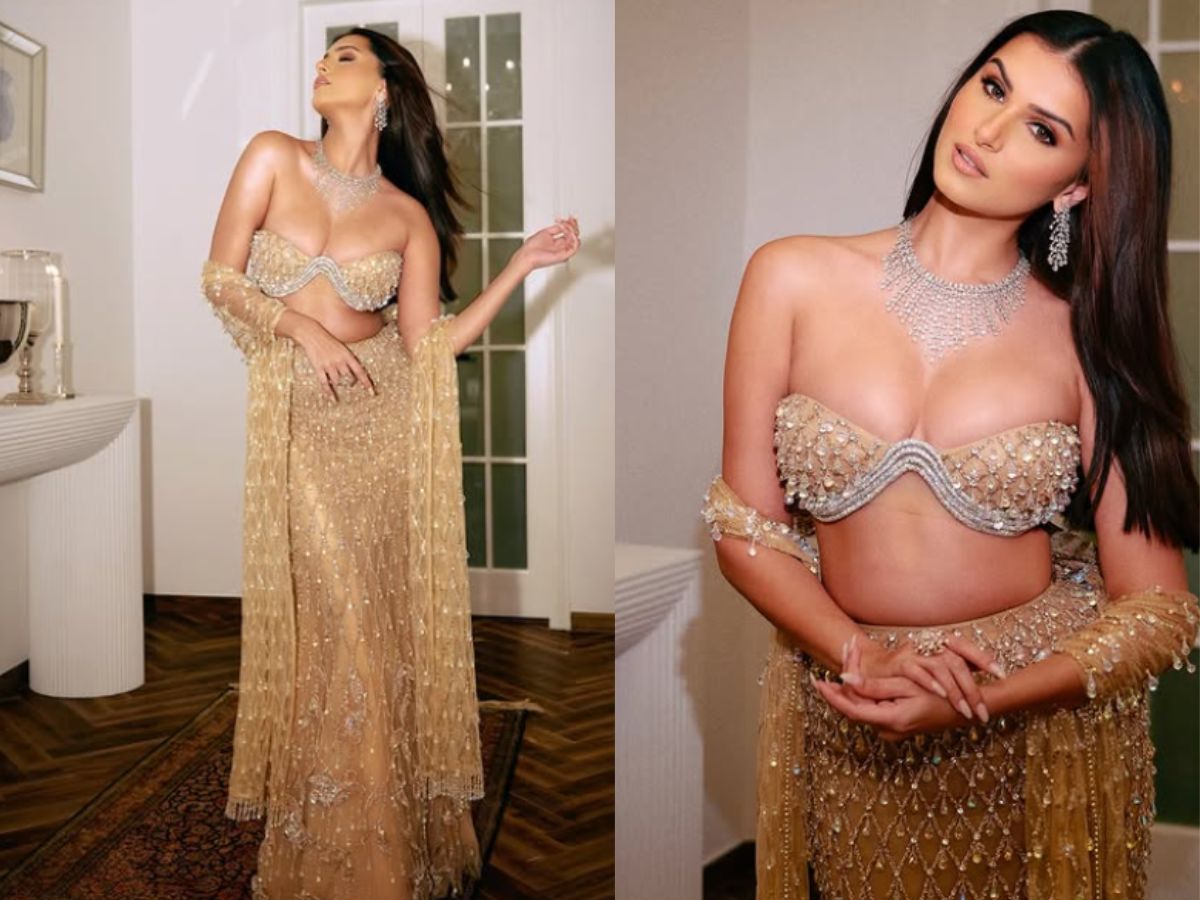 Tara Sutaria in Golden Lehenga