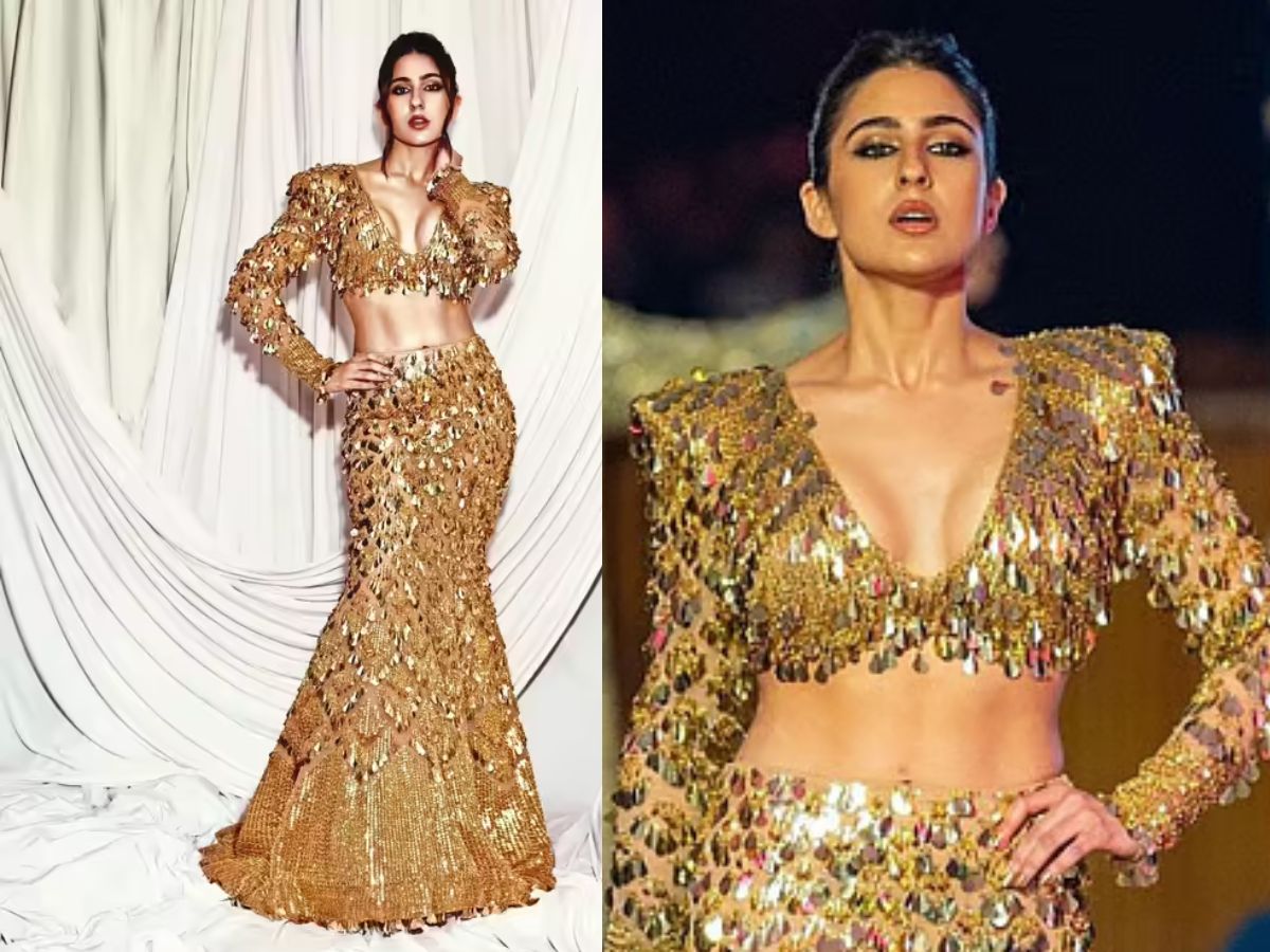 Sara Ali Khan in Golden Skirt
