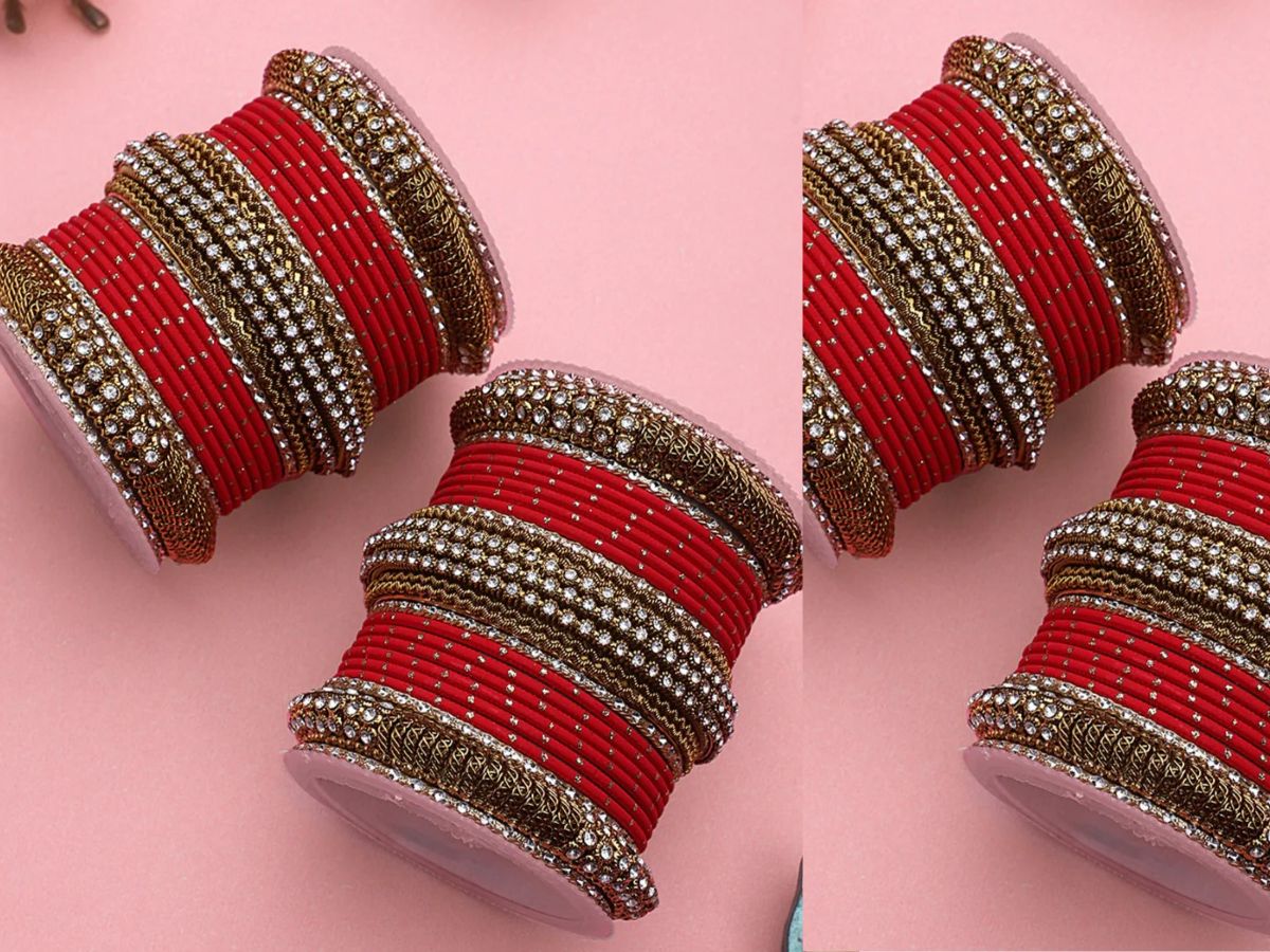 Karwa Chauth Inspired Stone Studded Bangles