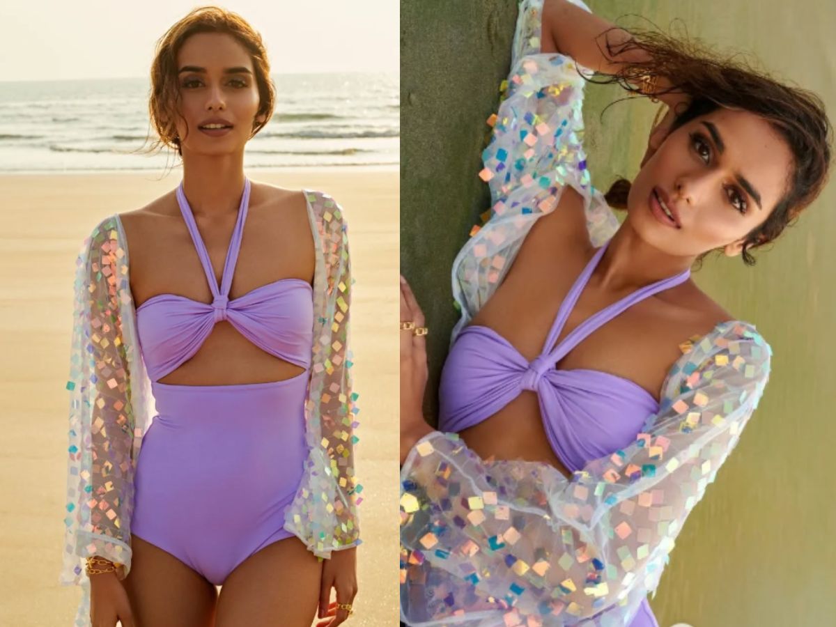 Manushi Chhillar in Lavender Bikini
