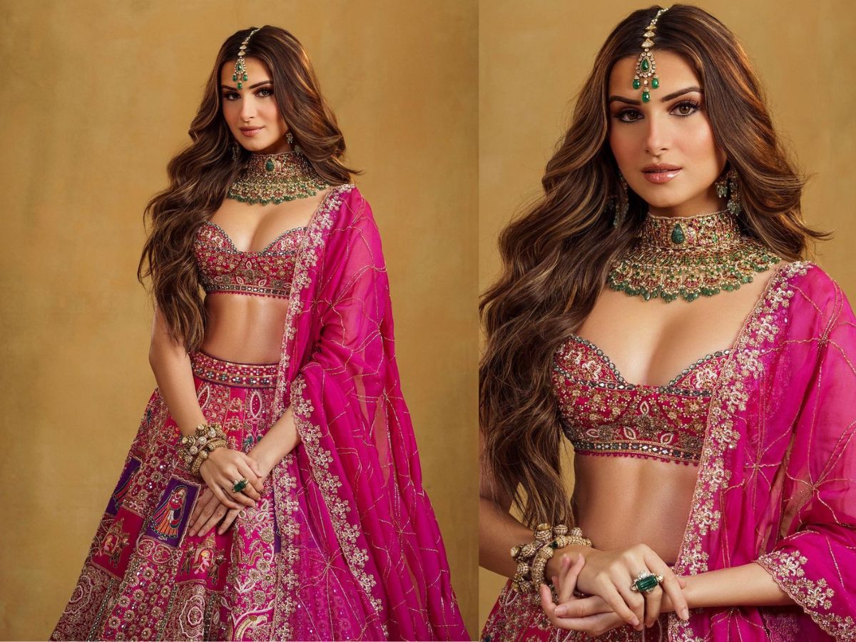 Tara Sutaria in Hot Pink Lehenga