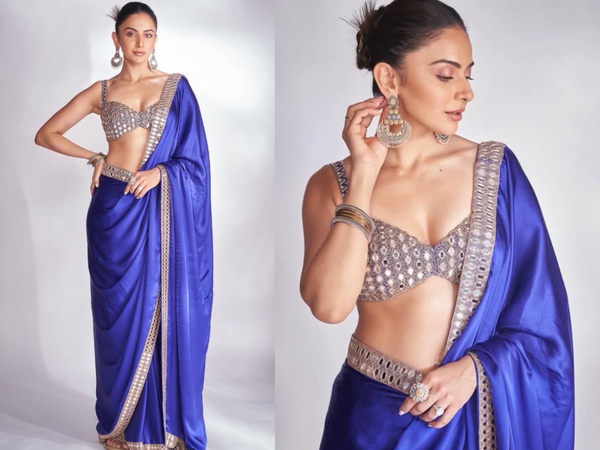 Rakul Preet Singh in Blue Saree