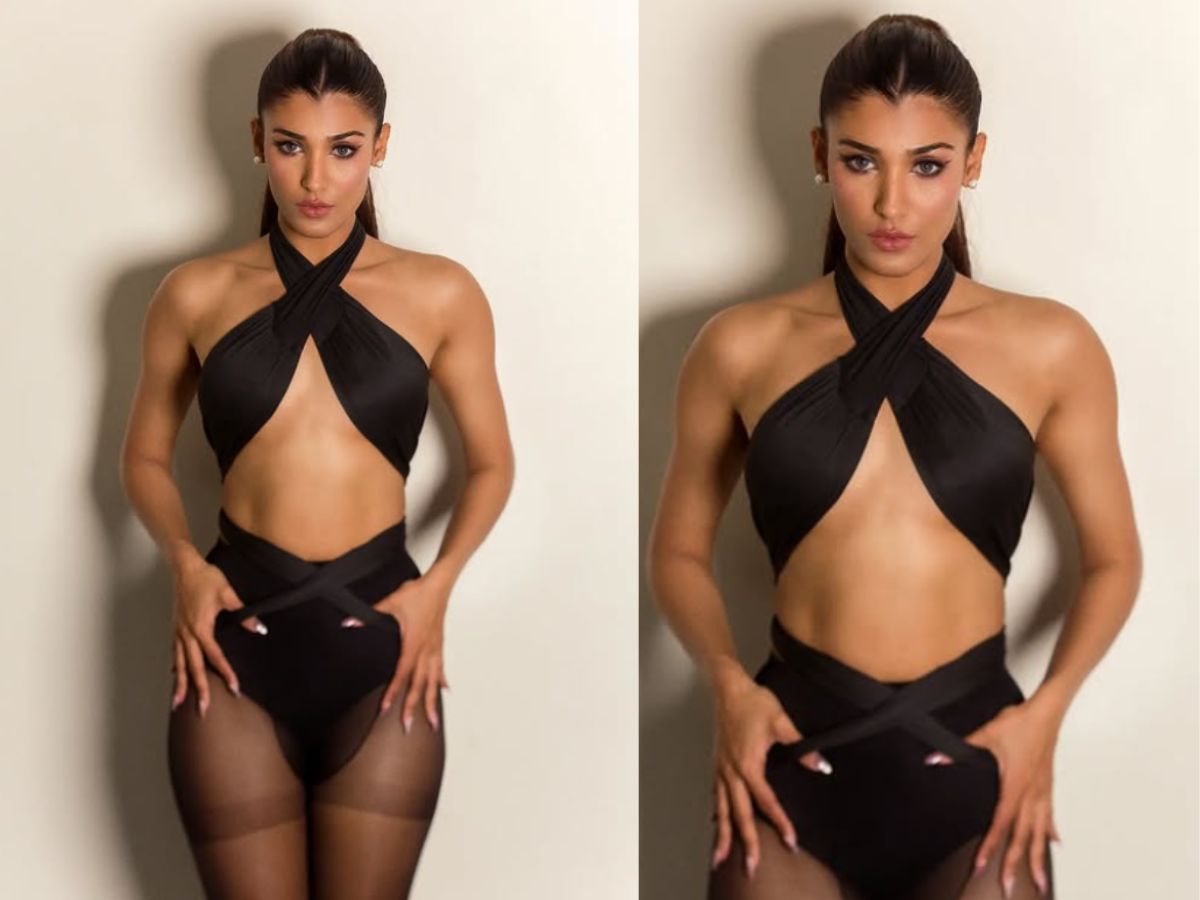 Nehal Chudasama in Cutout Bralette