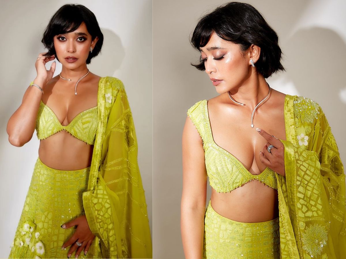 Sayani Gupta in Neon Green Lehenga