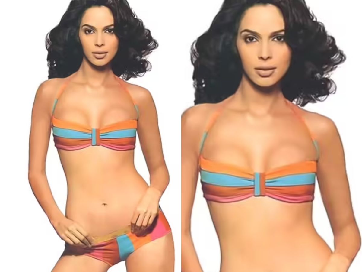 Mallika Sherawat in Multicolored Bikini