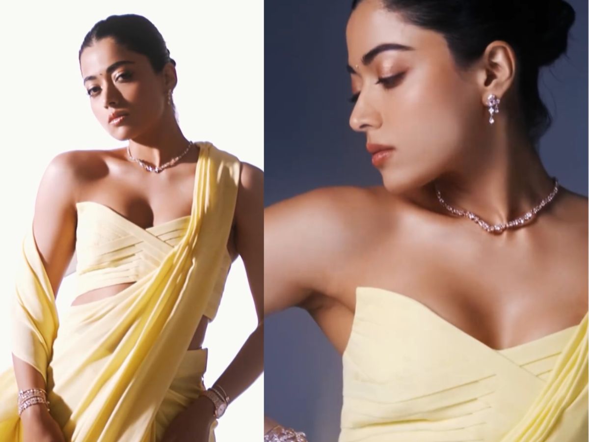 Rashmika Mandanna in Yellow Saree