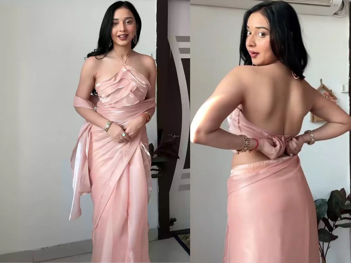 Tanya Mittal in Baby Pink Saree