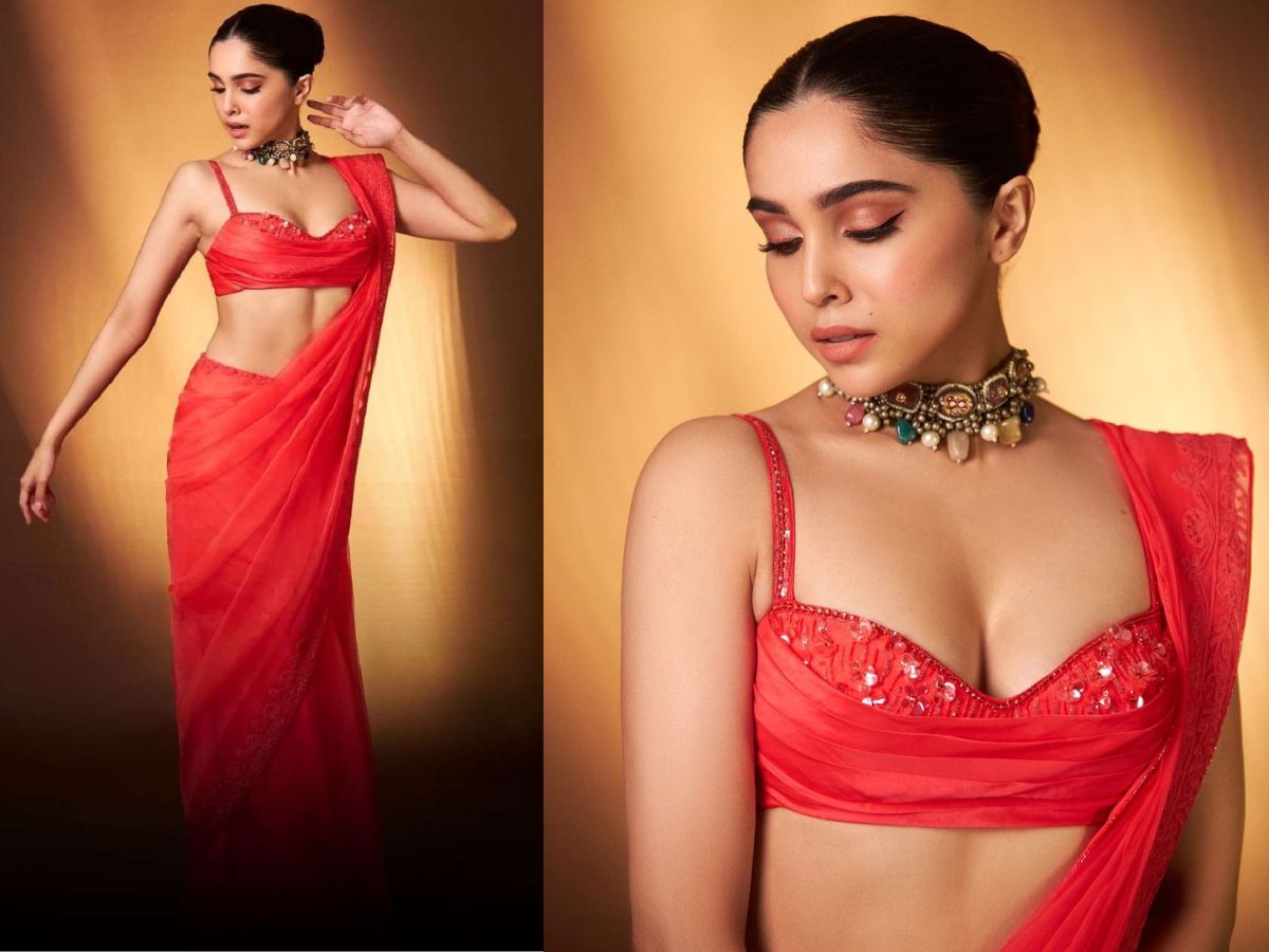 Sharvari Wagh in Sweetheart Neck Blouse