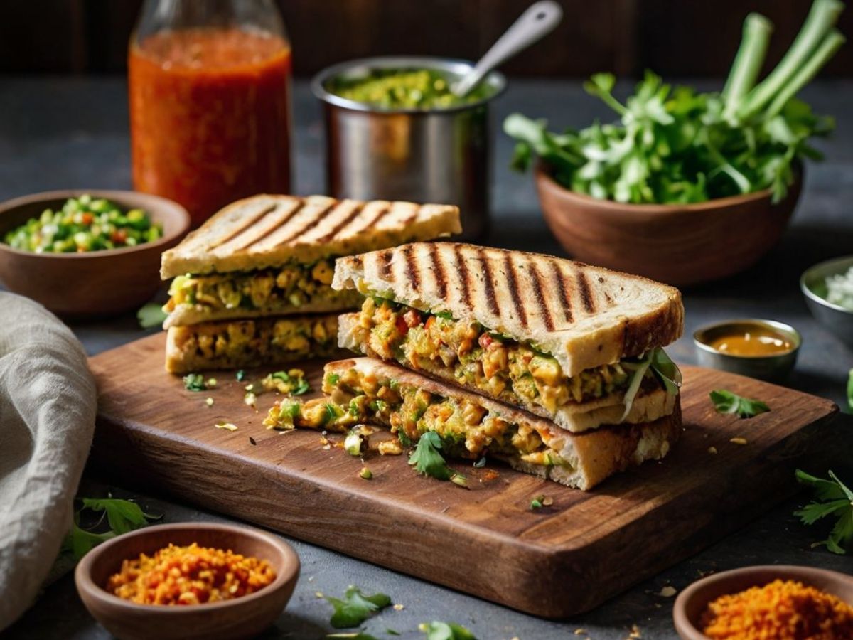 Masala Paneer Bhurji Toast