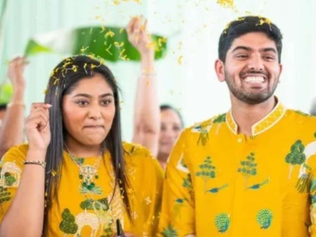 Bright Yellow Decor & Fun Rituals Highlight the Haldi Event