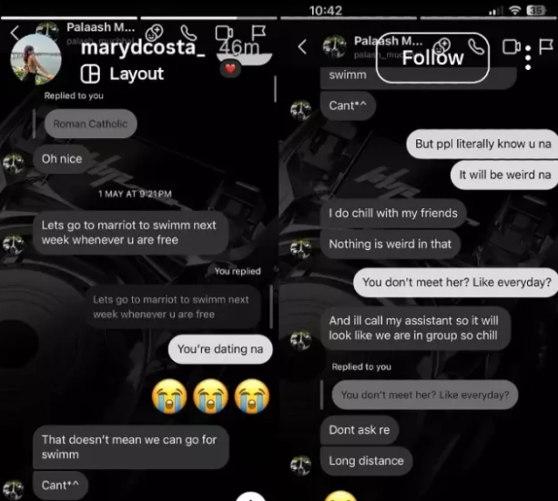 ‘It Is Dead Most Of The Times’: Palash Muchhal Once Dropped A Hint To His Rumoured Lover About His Relationship Status With Smriti Mandhana, Read Leaked Chat Here